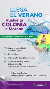 Colonia de Verano en Moreno